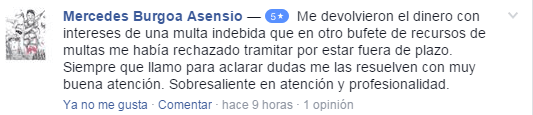 opinion facebook aea recurso multa